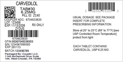 Label (68382 093 05 Carvedilol 6.25mg 67046 336 30)
